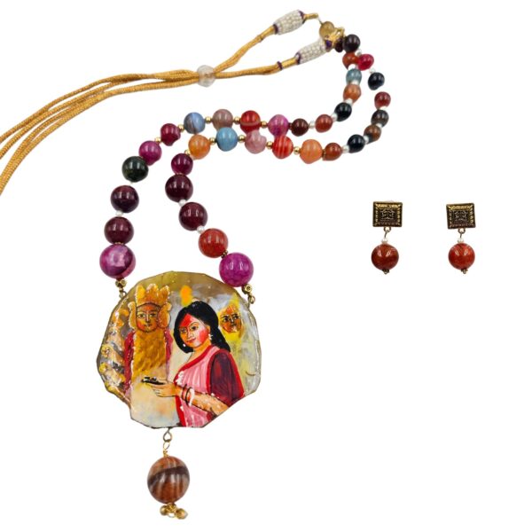 Handmade Terracotta Necklace set with Earrings