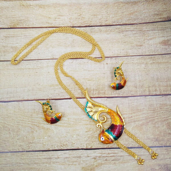 Fish Design Necklace set with Earrings - Image 4