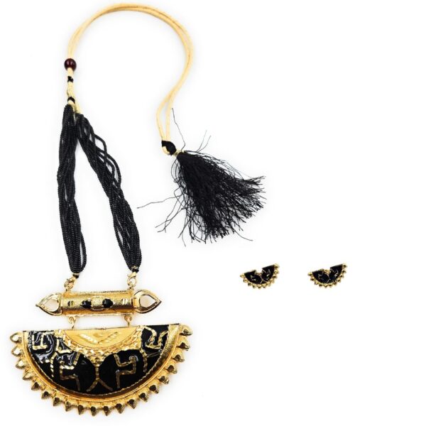 Brass Necklace Set with Earrings - Image 2