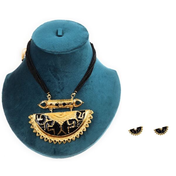 Brass Necklace Set with Earrings