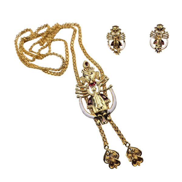 Durga Necklace Set with Earrings