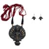 Handcrafted Terracotta Maa Durga Necklace Set with Earrings - Image 2