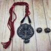 Handcrafted Terracotta Maa Durga Necklace Set with Earrings - Image 4